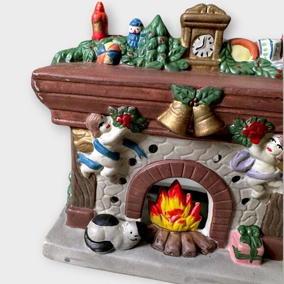 Vintage Porcelain Mantle Fireplace Candle Holder W/ Box Gift Collection Holiday - Picture 3 of 8